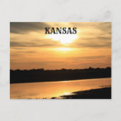 Kansas Oranje Sunset w Reflection Post Kaart (Voorkant)