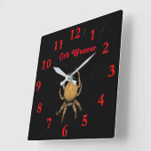 Kansas Orb Weaver Square Clock Vierkante Klok (Hoek)