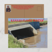 Kansas Overstromend water POST KAART (Voorkant / Achterkant)