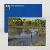 Kansas overstroming water in een boerderij veld.Po Briefkaart (Voorkant / Achterkant)