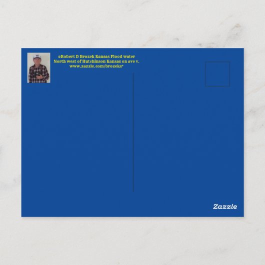 Kansas overstroming water in een boerderij veld.Po Briefkaart (Achterkant)