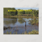 Kansas overstroming water in een boerderij veld.Po Briefkaart (Voorkant)