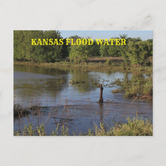 Kansas overstroming water in een boerderij veld.Po Briefkaart (Voorkant)