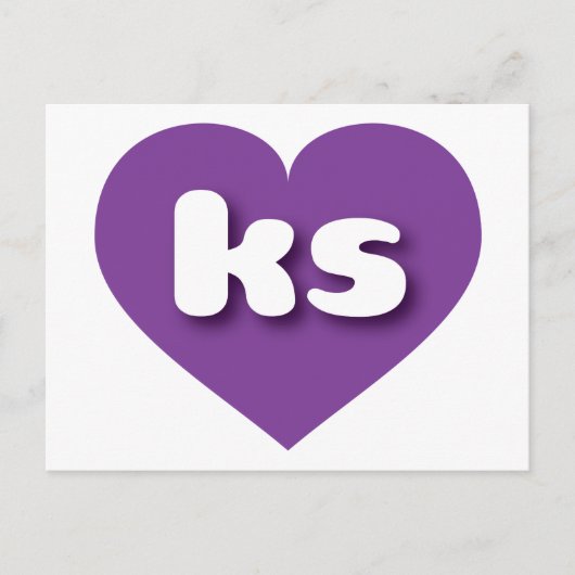 Kansas paars hart - Ik hou van Briefkaart (Voorkant)