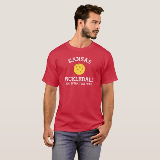 Kansas Pickleball Add Club, Partner Name Custom T-shirt (Voorkant volledig)