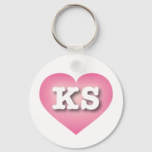 Kansas Pink Fade Heart - Ik hou van KS Sleutelhanger (Voorkant)