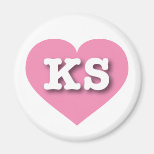 Kansas Pink Heart - Ik hou van KS Magneet