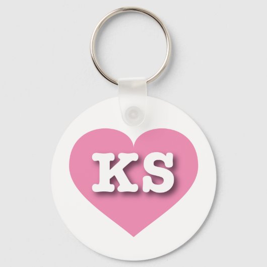 Kansas Pink Heart - Ik hou van KS Sleutelhanger (Voorkant)