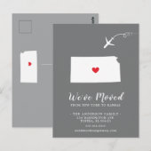 KANSAS-postkaart (Verplaatsende Aankondiging) Briefkaart (Voorkant / Achterkant)