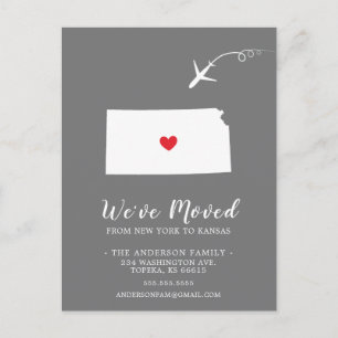 KANSAS-postkaart (Verplaatsende Aankondiging) Briefkaart