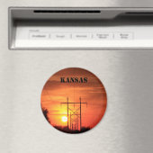 Kansas Power line Sunset Cup Magnet (Insitu (Vaatwasser))