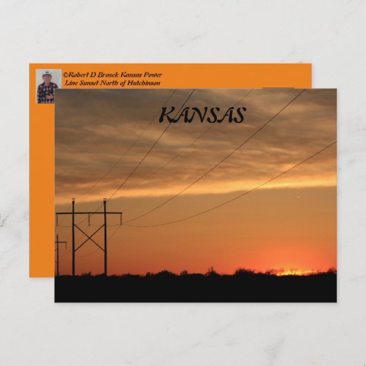 Kansas Power Line Sunset Post Kaart (Voorkant / Achterkant)