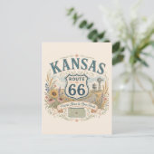 Kansas Prairie Route 66 Groet Briefkaart (Staand voorkant)