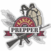 Kansas Prepper op maat gesneden transparante stick Sticker (Voorkant)
