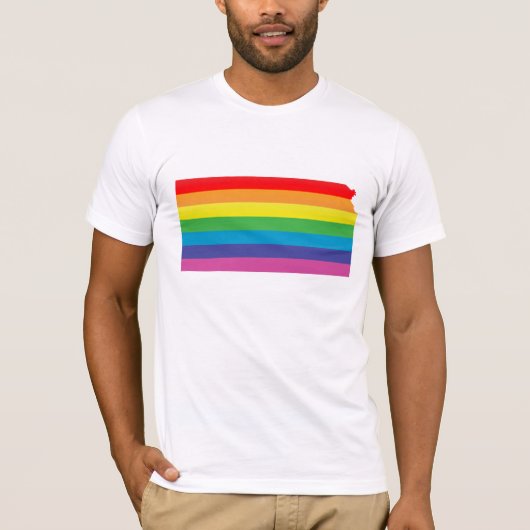Kansas Pride. Gestreept. T-shirt (Voorkant)