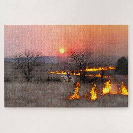 Kansas Rancher controleert brandlijn Legpuzzel