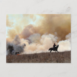 Kansas Rancher die een gecontroleerde brand begint Briefkaart
