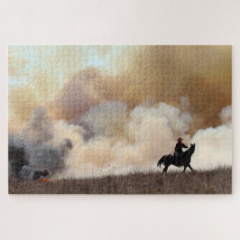 Kansas Rancher die een gecontroleerde brand begint Legpuzzel
