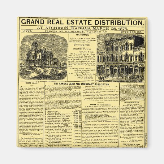 Kansas Real Estate krantenadvertentie Magneet (Voorkant)