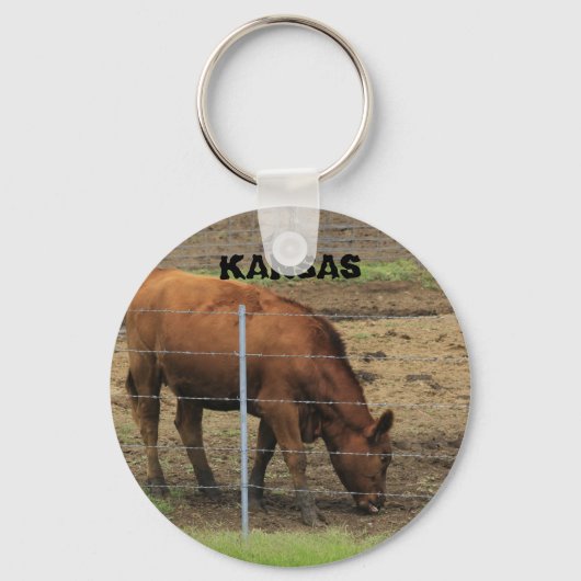 Kansas Red Angus Koe Sleutelhanger (Voorkant)