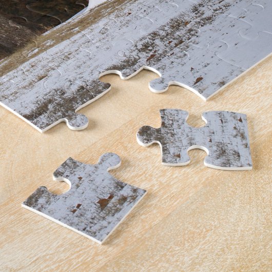 Kansas Red Barn en Snow Legpuzzel (Zijkant)