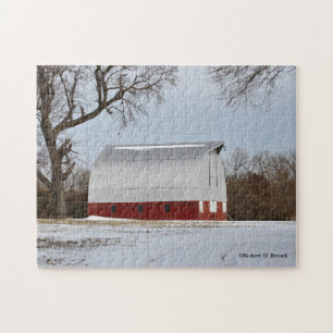 Kansas Red Barn en Snow Legpuzzel