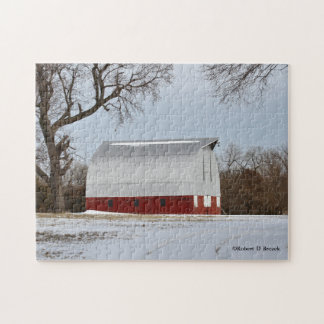 Kansas Red Barn en Snow Legpuzzel