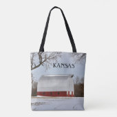 Kansas Red Barn en Snow Tote Bag (Achterkant)