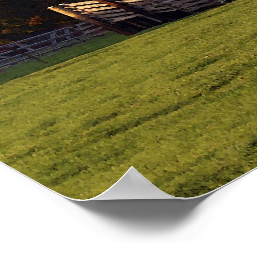 Kansas Red Barn in de herfst, 12x8 inch Poster (Hoek)