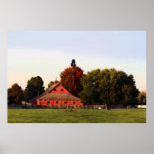 Kansas Red Barn in de herfst, 12x8 inch Poster (Voorkant)