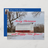 Kansas Red Barn Kerstmis Briefkaart (Voorkant / Achterkant)