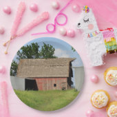 Kansas Red Barn met blauwe lucht Papieren Bordje (Feest)