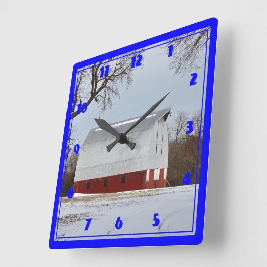 Kansas Red Barn Vierkante Klok (Hoek)