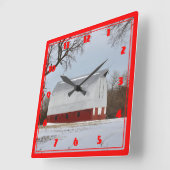 Kansas Red Barn Vierkante Klok (Hoek)