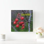 Kansas Red Cherry's closeup Square Wall Clock Vierkante Klok (Huis)