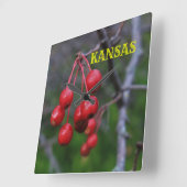 Kansas Red Cherry's closeup Square Wall Clock Vierkante Klok (Hoek)
