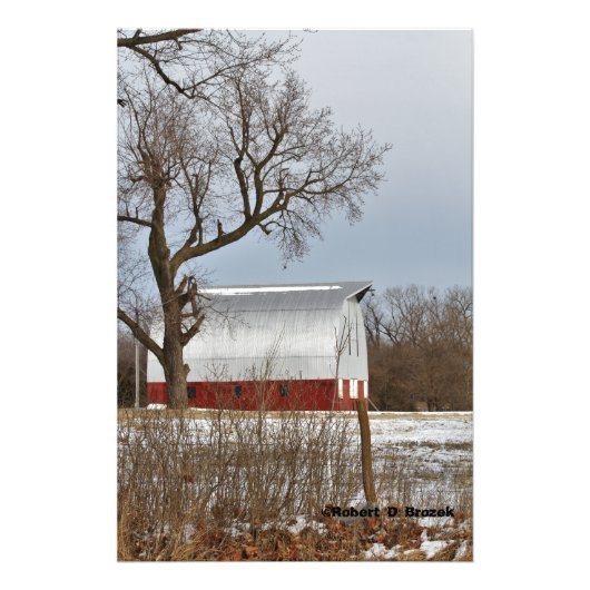 Kansas Red Country Barn Foto Uitbreiding Afdruk (Voorkant)