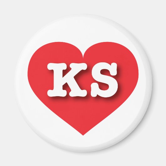 Kansas Red Heart - Ik hou van KS Magneet (Voorkant)