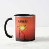 Kansas Red Power Line sunset COFFEE MOK (Links)