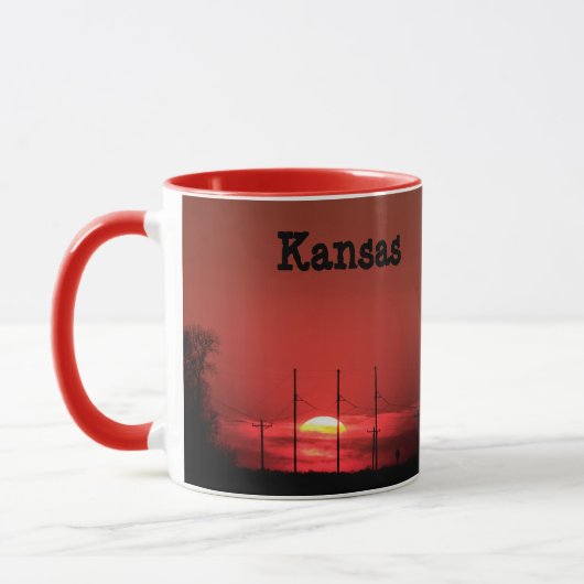 Kansas RED SUNSET Coffee Mok (Links)