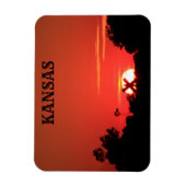 Kansas Red Sunset Windmill, Magnet Magneet (Verticaal)