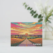 Kansas Reizen Briefkaart (Staand voorkant)