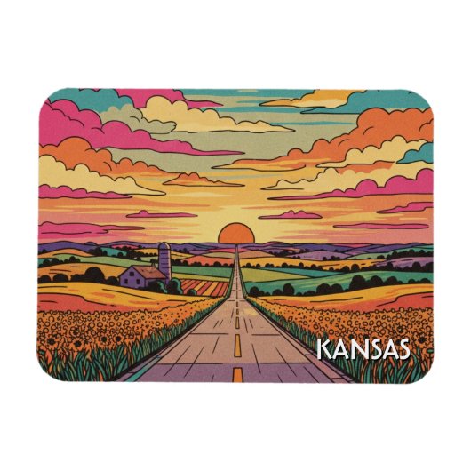 Kansas Reizen Magneet (Horizontaal)