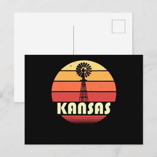 Kansas Retro Briefkaart (Voorkant / Achterkant)