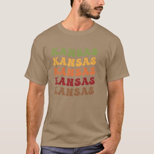 Kansas Retro Vintage Golftekst T-shirt (Voorkant)