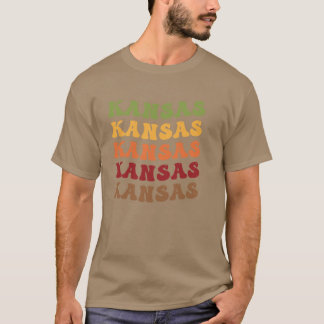 Kansas Retro Vintage Wavy Text T-shirt