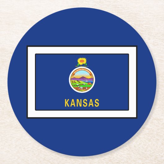 Kansas Ronde Kartonnen Onderzetter (Voorkant)