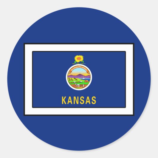Kansas Ronde Sticker (Voorkant)