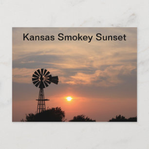 Kansas Rookerige Zonsondergang Briefkaart