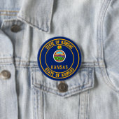 Kansas Round Emblem Ronde Button 7,6 Cm (In situ)